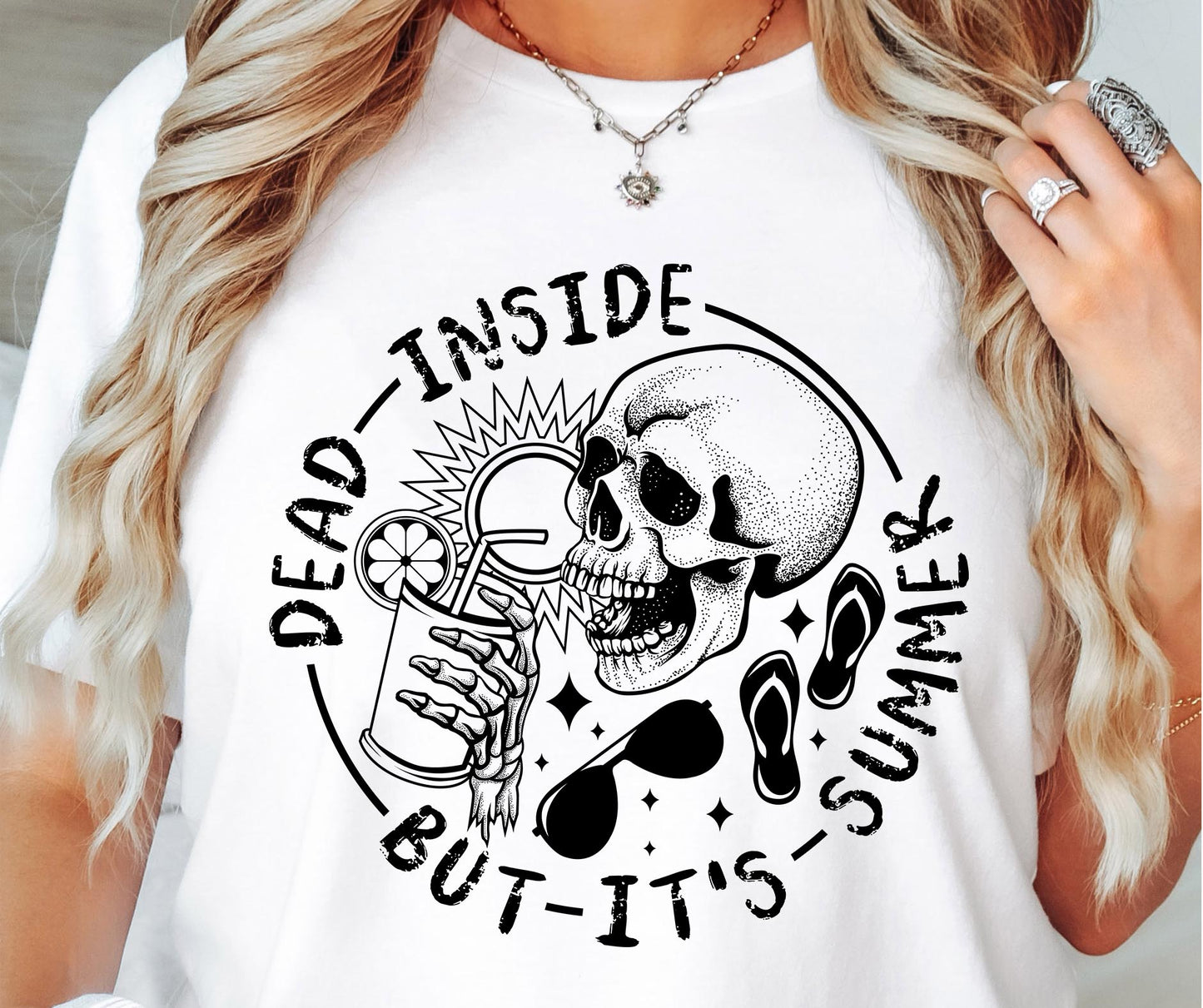 Dead Inside But Its Summer Skull Svg Files, Svg Tshirt, Png and Svg Sublimation Design, Svg Files For Cricut, Silhouette