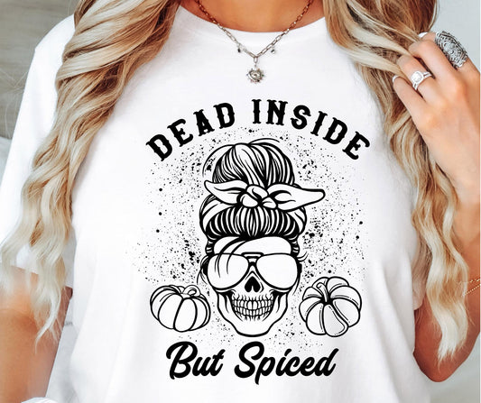 Dead Inside But Spiced Ribbon Svg Files, Svg Tshirt, Png and Svg Sublimation Design, Svg Files For Cricut, Silhouette