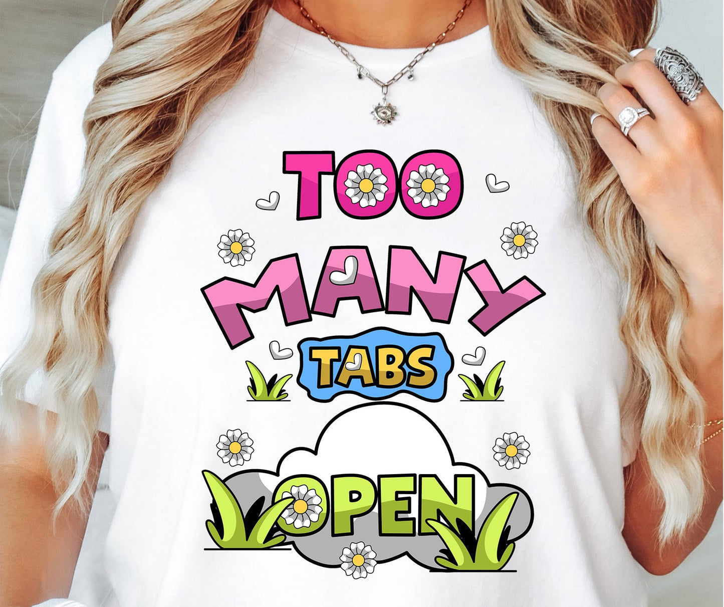 Too Many tabs open T-shirt Png Design, Retro Hippy Sublimation, funny Digital Download PNG File, Commercial Use (1)