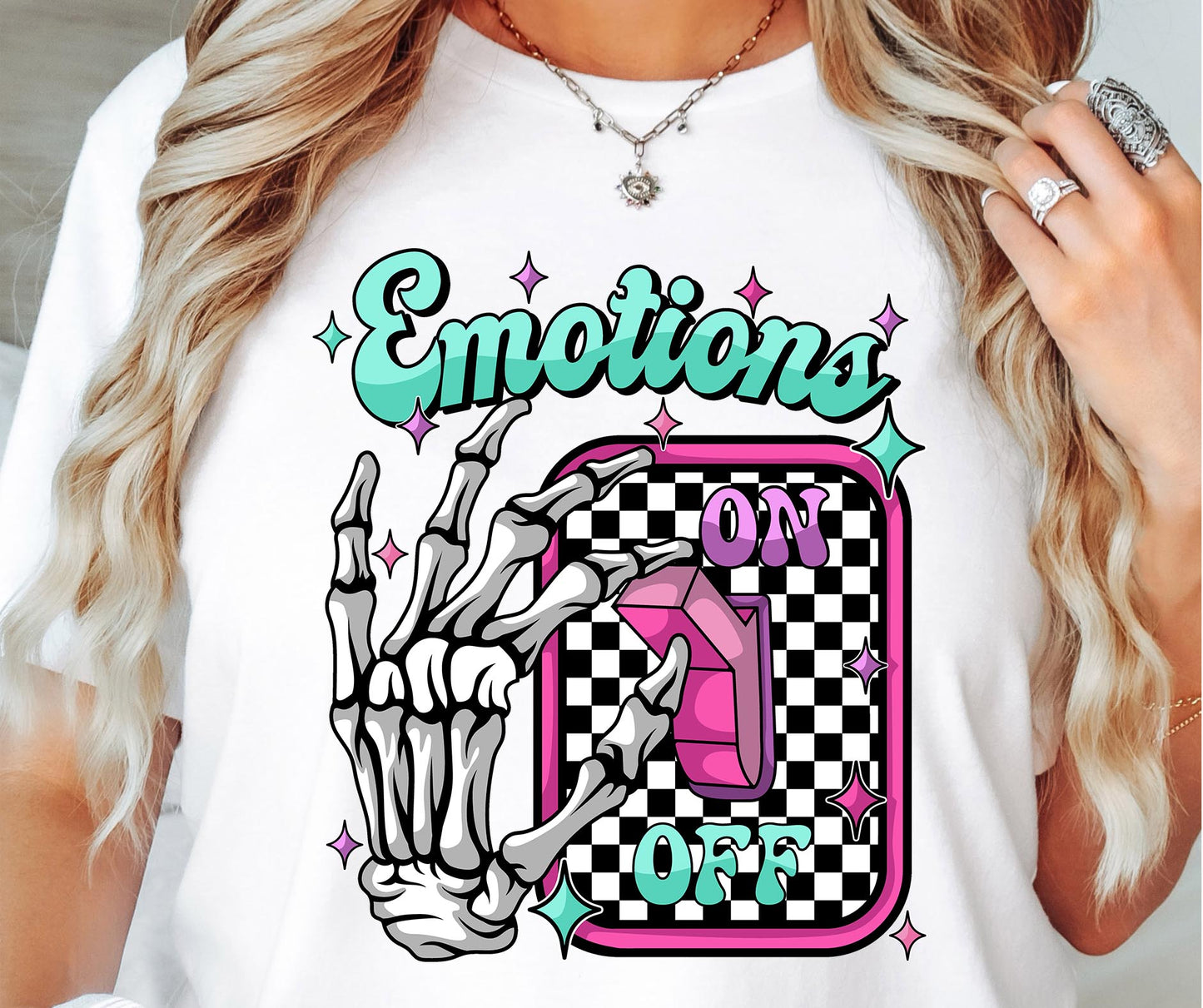 Emotions Switch On T-shirt Png Design, Retro Hippy Sublimation, Skeleton Digital Download PNG File, Commercial Use