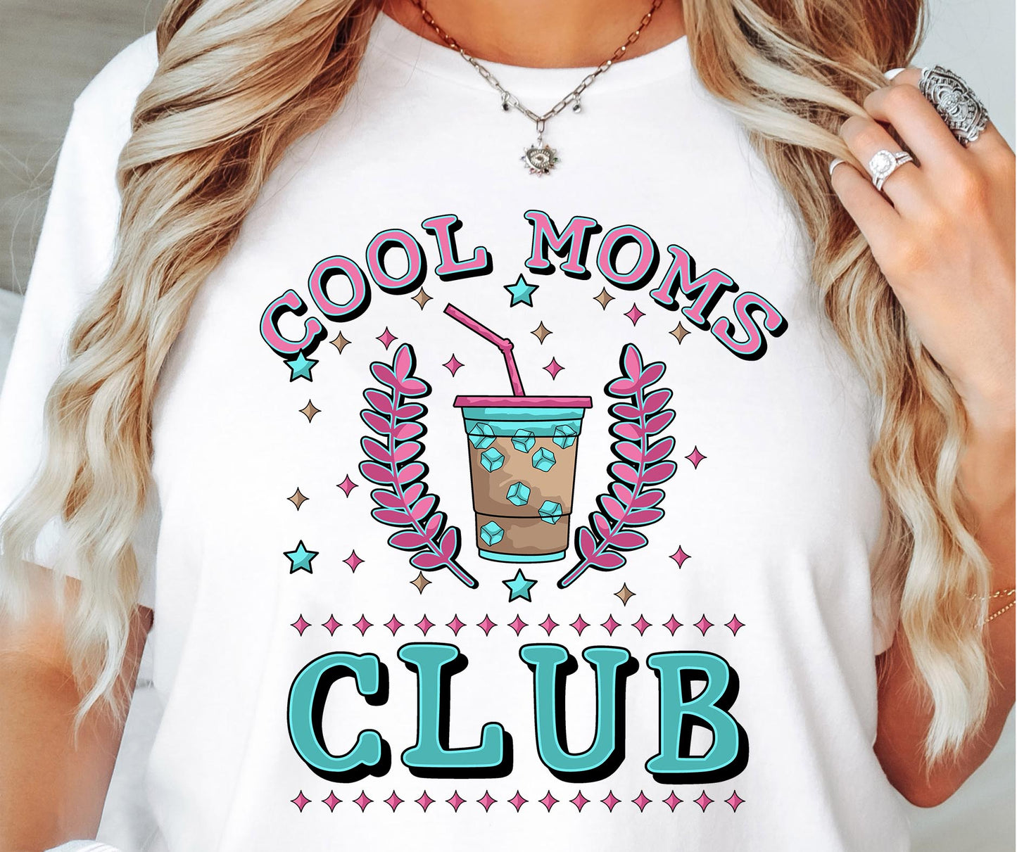 Cool Moms Club T-shirt Png Design, Retro Hippy Sublimation, Funny Mama Digital Download PNG File, Commercial Use (1)