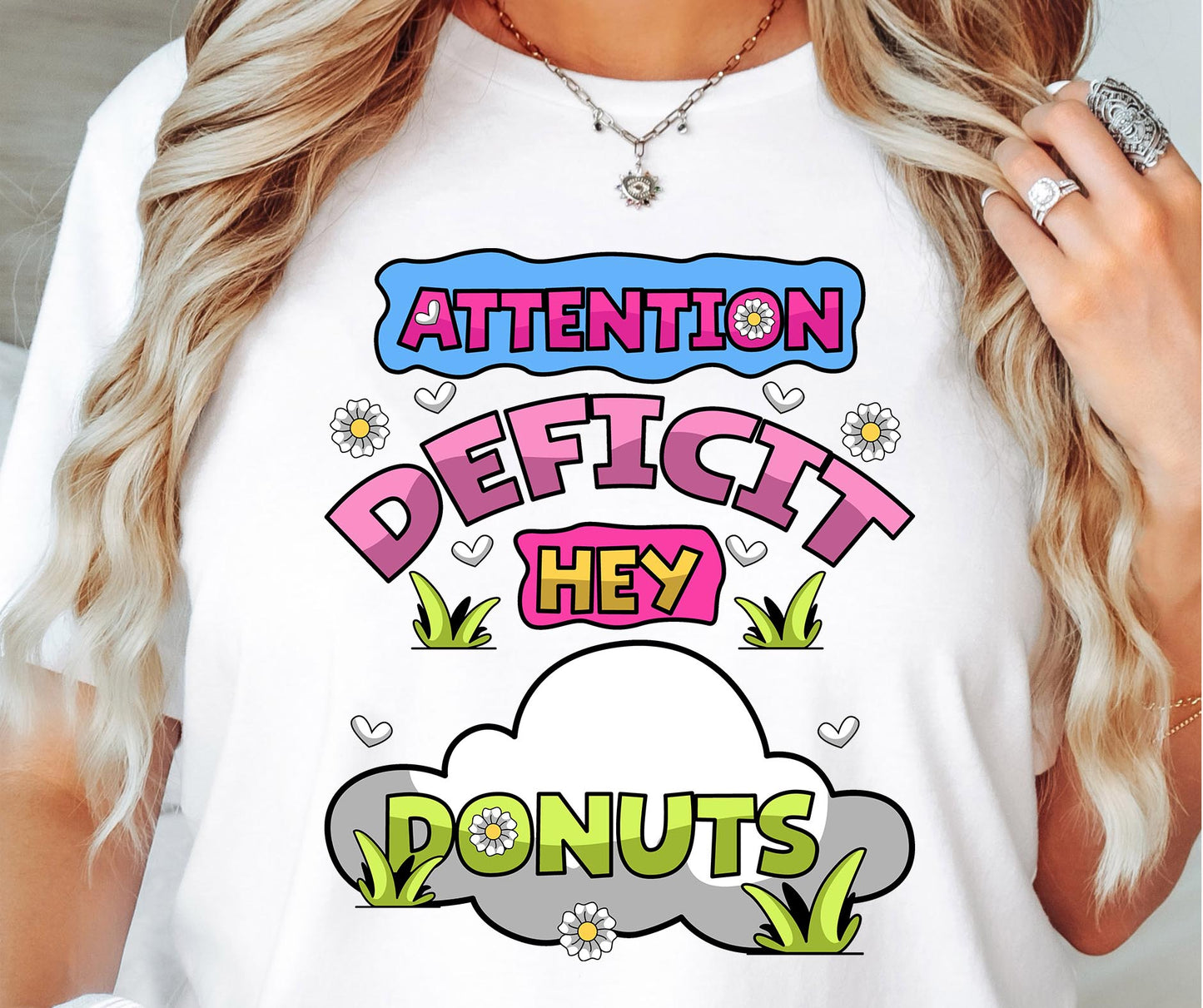 Attention Defecit Hey Donuts T-shirt Png Design, Retro Hippy Sublimation, Funny Mental Health Digital Download PNG File, Commercial Use (1)