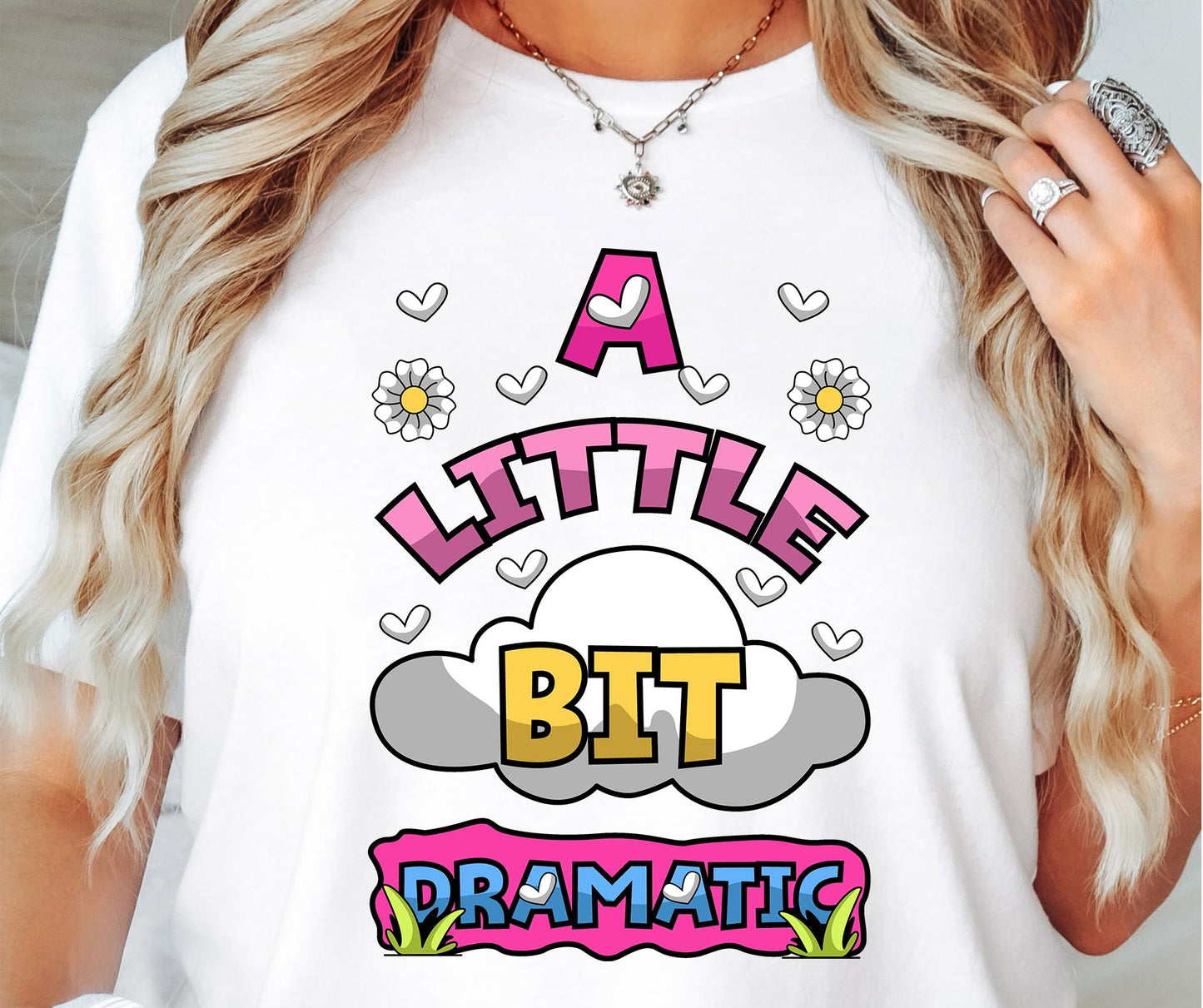 A Little Bit Dramatic T-shirt Png Design, Retro Hippy Sublimation, Cute Digital Download PNG File, Commercial Use