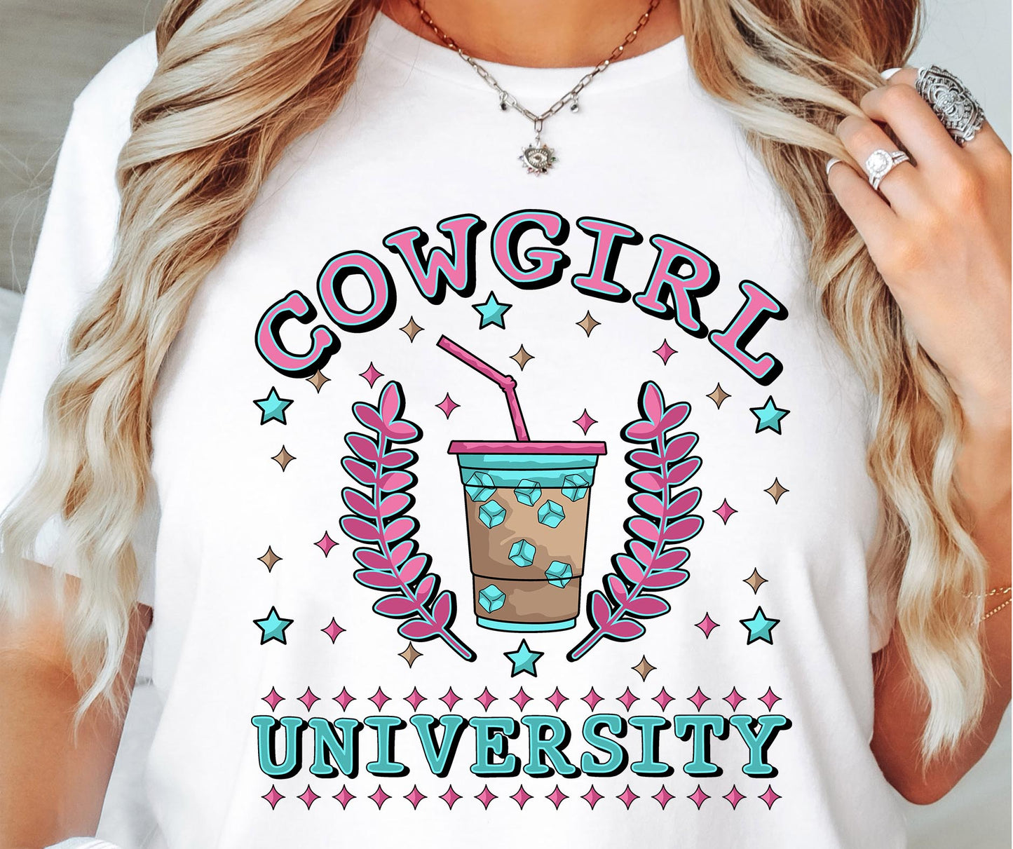 Cowgirl University T-shirt Png Design, Retro Hippy Sublimation, Varsity Digital Download PNG File, Commercial Use