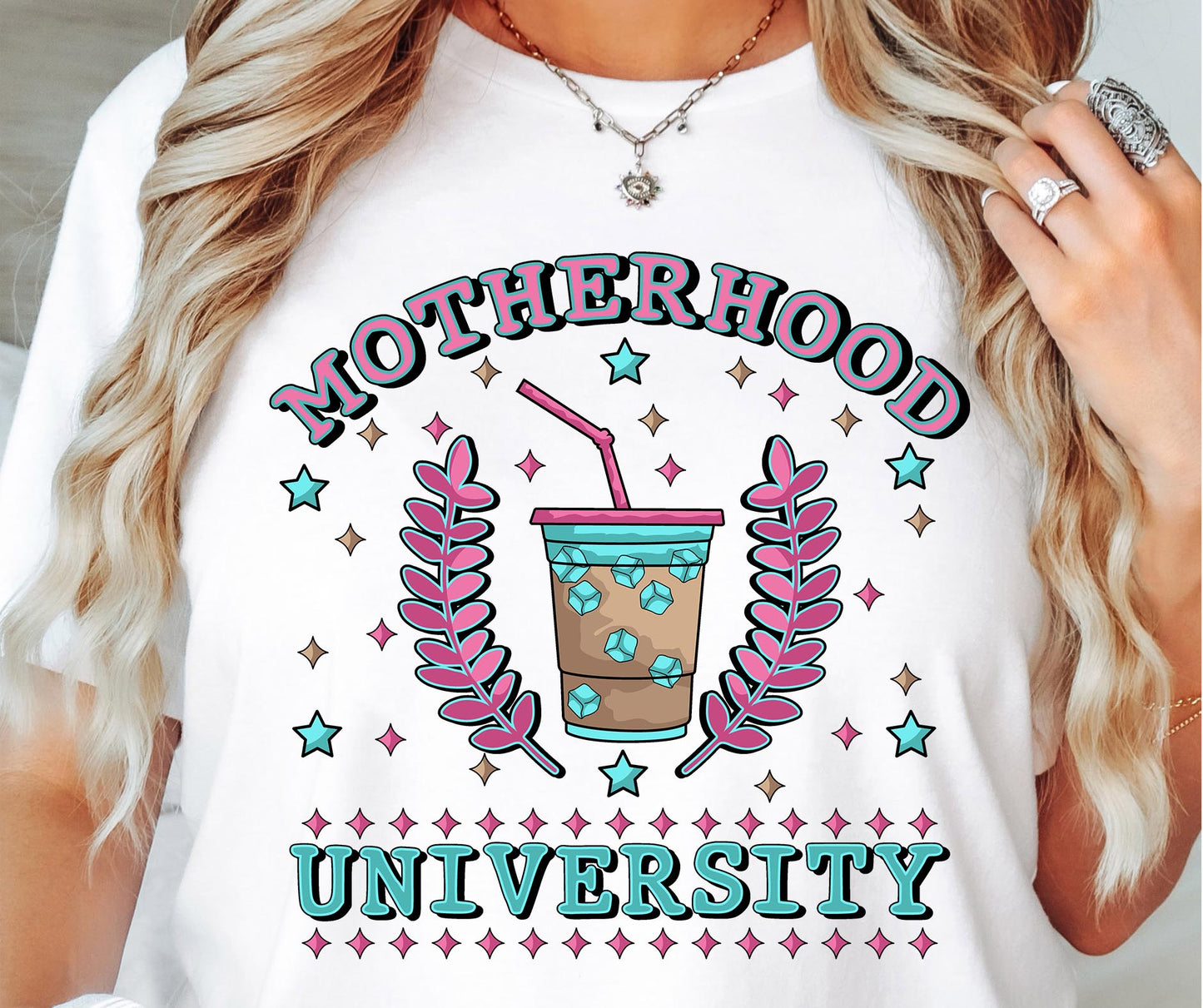 Motherhood University T-shirt Png Design, Retro Hippy Sublimation, Varsity Digital Download PNG File, Commercial Use (1)