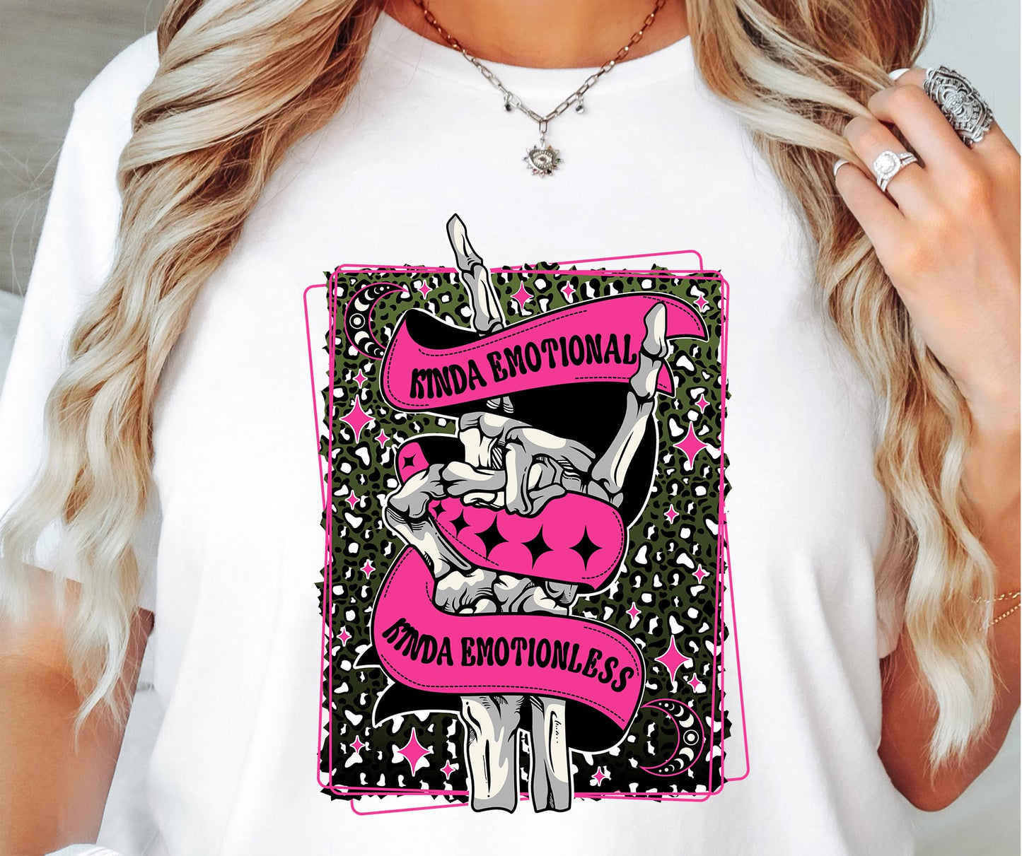 Kinda emotional Kinda Emotionless T-shirt Png Design, Skeleton Floral Sublimation, Motivational Digital Download PNG File,