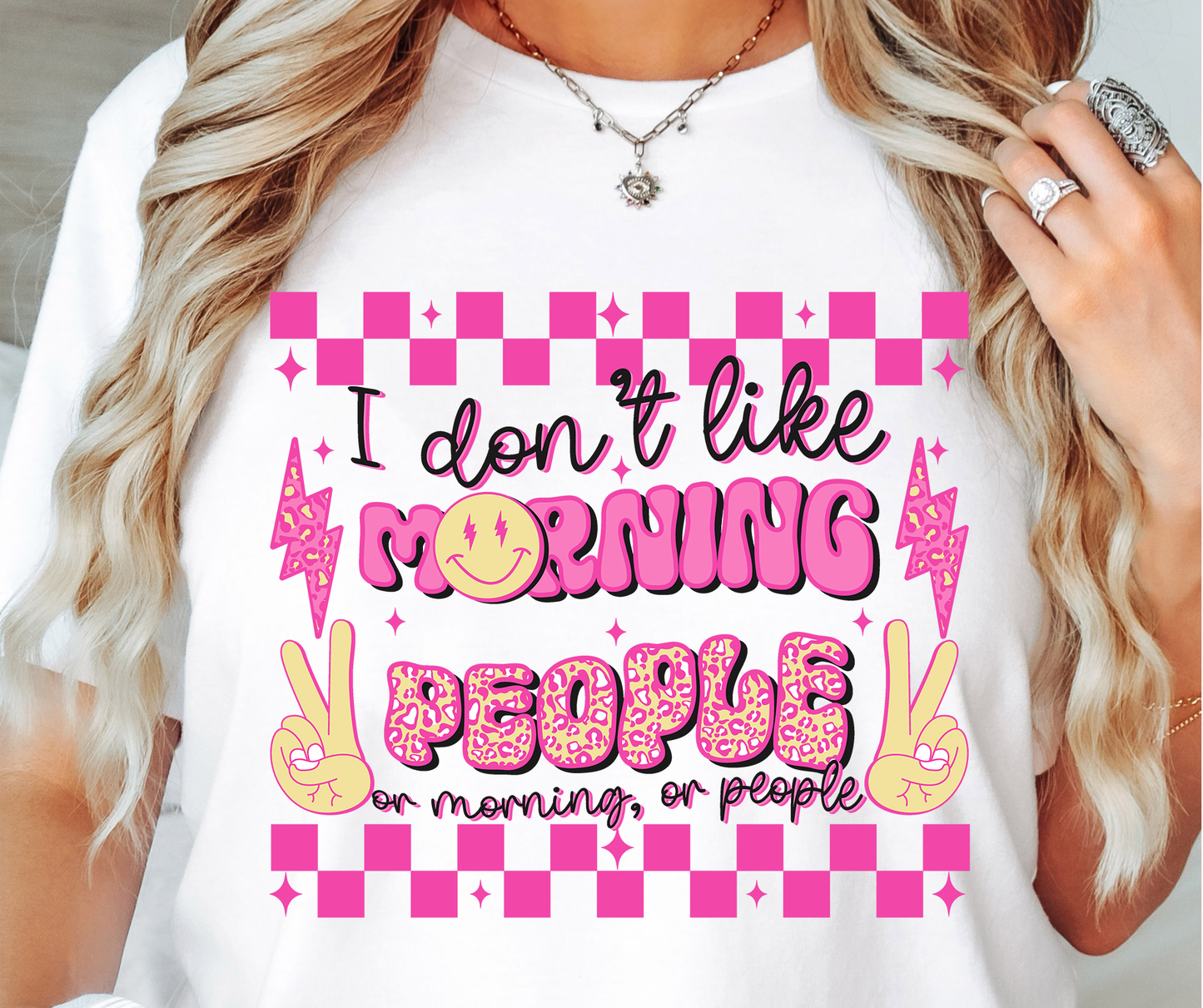 I Don't Like Morning T-shirt PNG Design,  Sublimation Tee Motivational Digital Download PNG File, Commercial Use