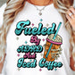 Sublimation PNG Sublimation PNG - Fueled by ADHD and Iced Coffee T-shirt Funny Quote Png, Retro Groovy, Skeleton Png-Tumblerwrapdesigns