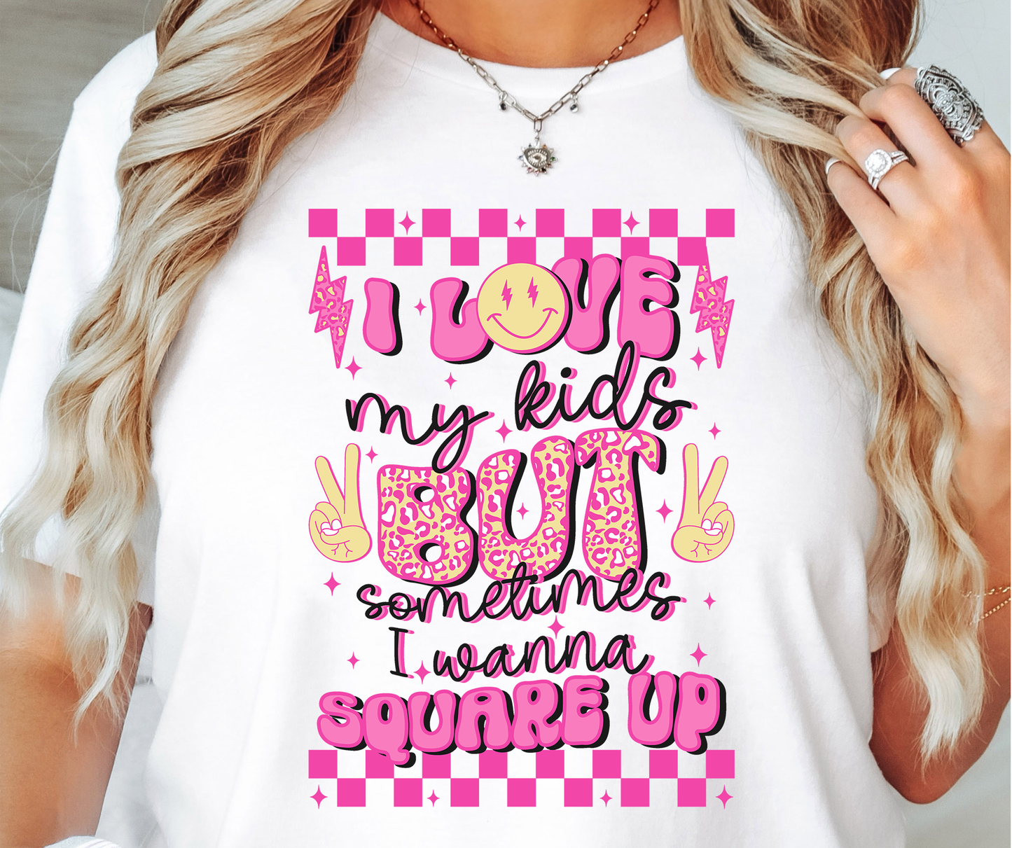 I Love My Kids But Sometimes I wanna Square Up T-shirt PNG Design,  Sublimation Tee Motivational Digital Download PNG File, Commercial Use