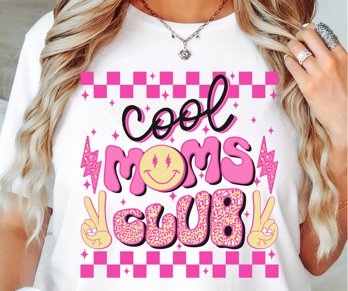 Cool Moms Club Mama T-shirt PNG Design,  Sublimation Tee Motivational Digital Download PNG File, Commercial Use