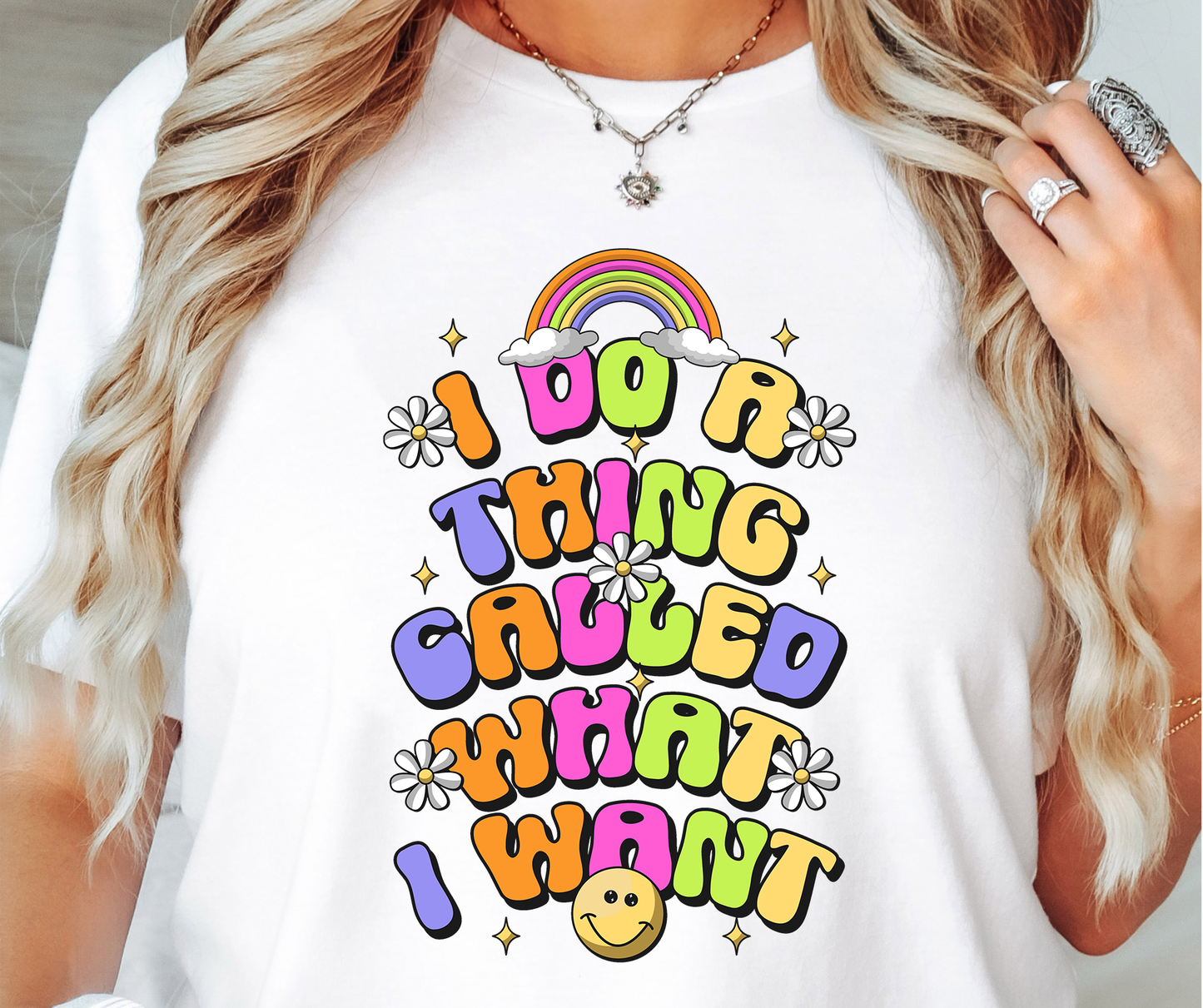 I Do What I Want Rainbow Emoji T-shirt PNG Design,  Sublimation Tee Motivational Digital Download PNG File, Commercial Use