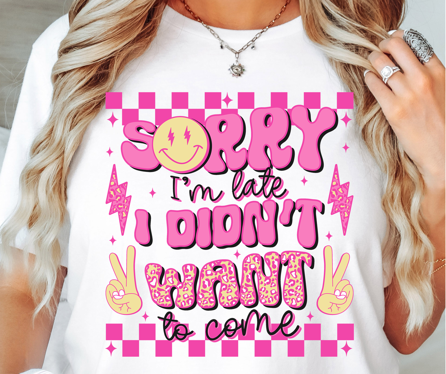 Sorry Im Late Rainbow Emoji T-shirt PNG Design,  Sublimation Tee Motivational Digital Download PNG File, Commercial Use