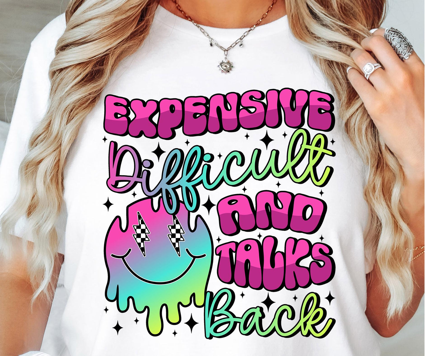 Expensive Difficult and Talks Back T-shirt Png Design, Skeleton Floral Sublimation, Motivational Digital Download PNG File,