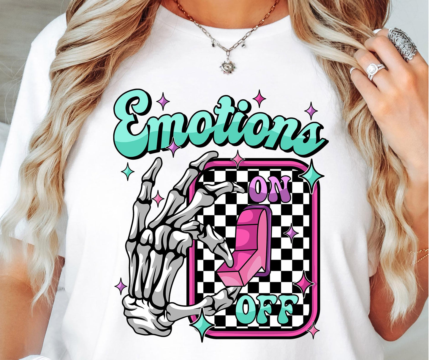 Emotions Switch Off T-shirt Png Design, Retro Hippy Sublimation, Skeleton Digital Download PNG File, Commercial Use