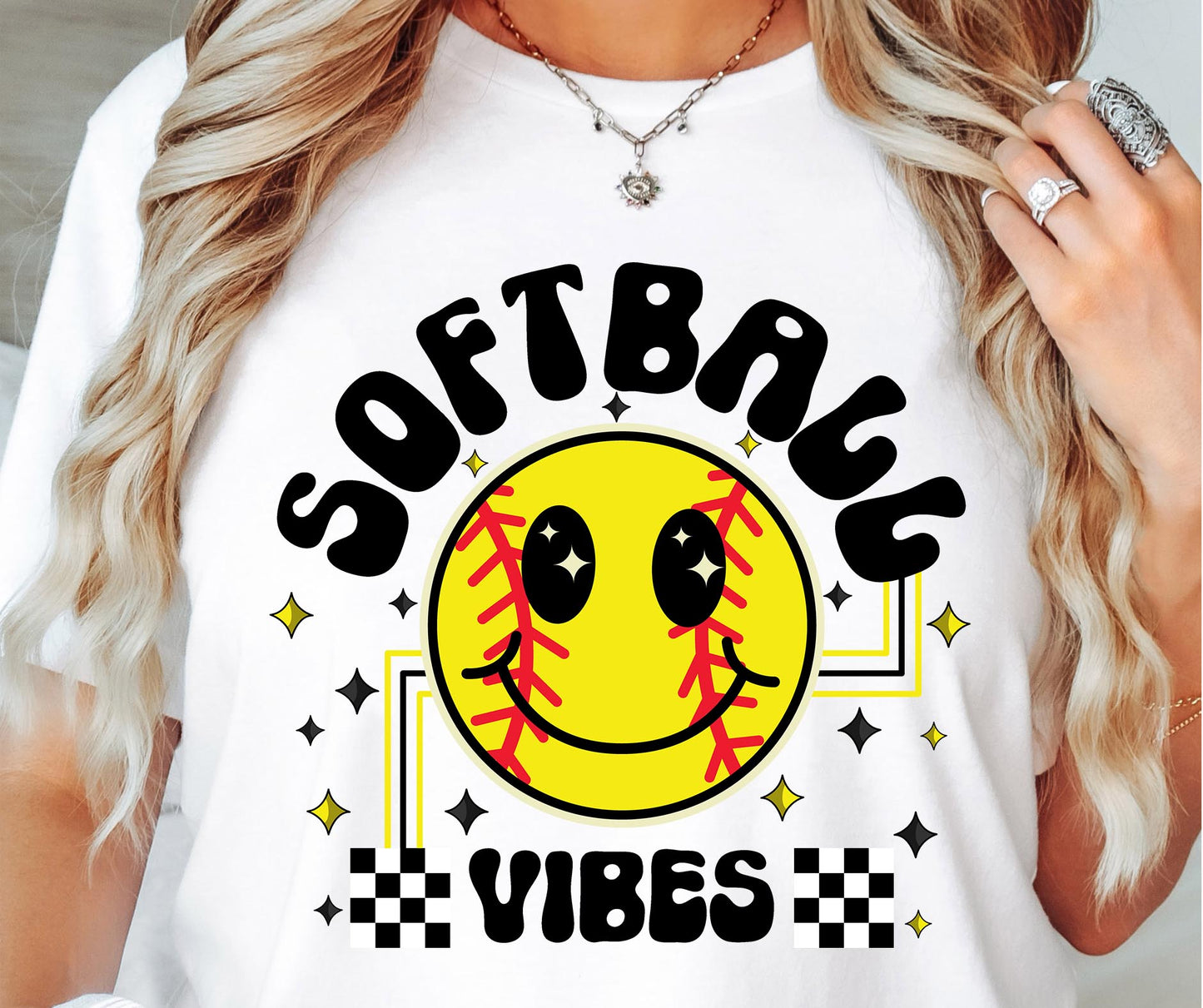 Softball  Vibes T-shirt Png Design, Retro Smile Sublimation, Groovy Vibes Digital Download PNG File, Commercial Use