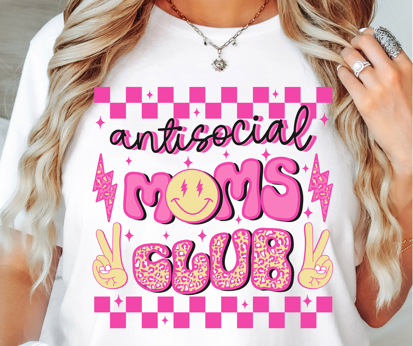 Antisocial Moms Club Mama T-shirt PNG Design,  Sublimation Tee Motivational Digital Download PNG File, Commercial Use