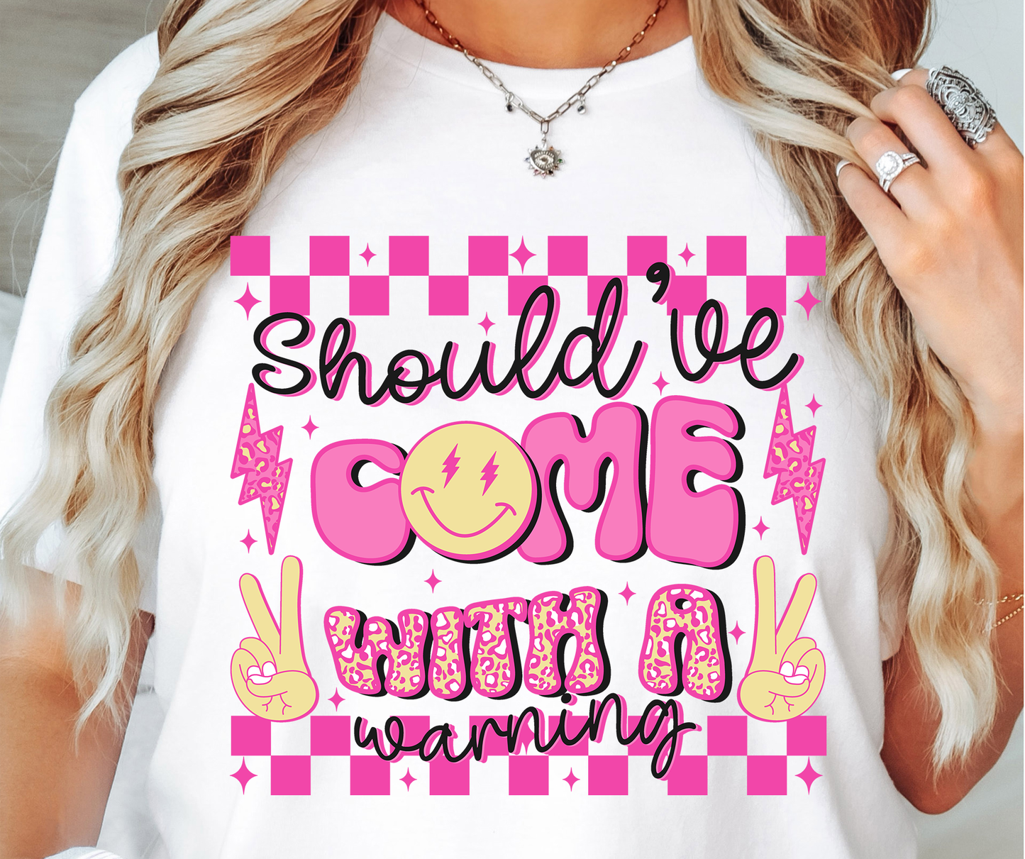 Should Come With a Warning T-shirt PNG Design,  Sublimation Tee Motivational Digital Download PNG File, Commercial Use