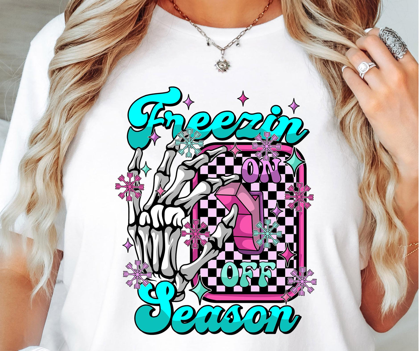 Freezin Season Winter Seasonal T-shirt PNG Design,  Sublimation Tee Motivational Digital Download PNG File, Commercial Use