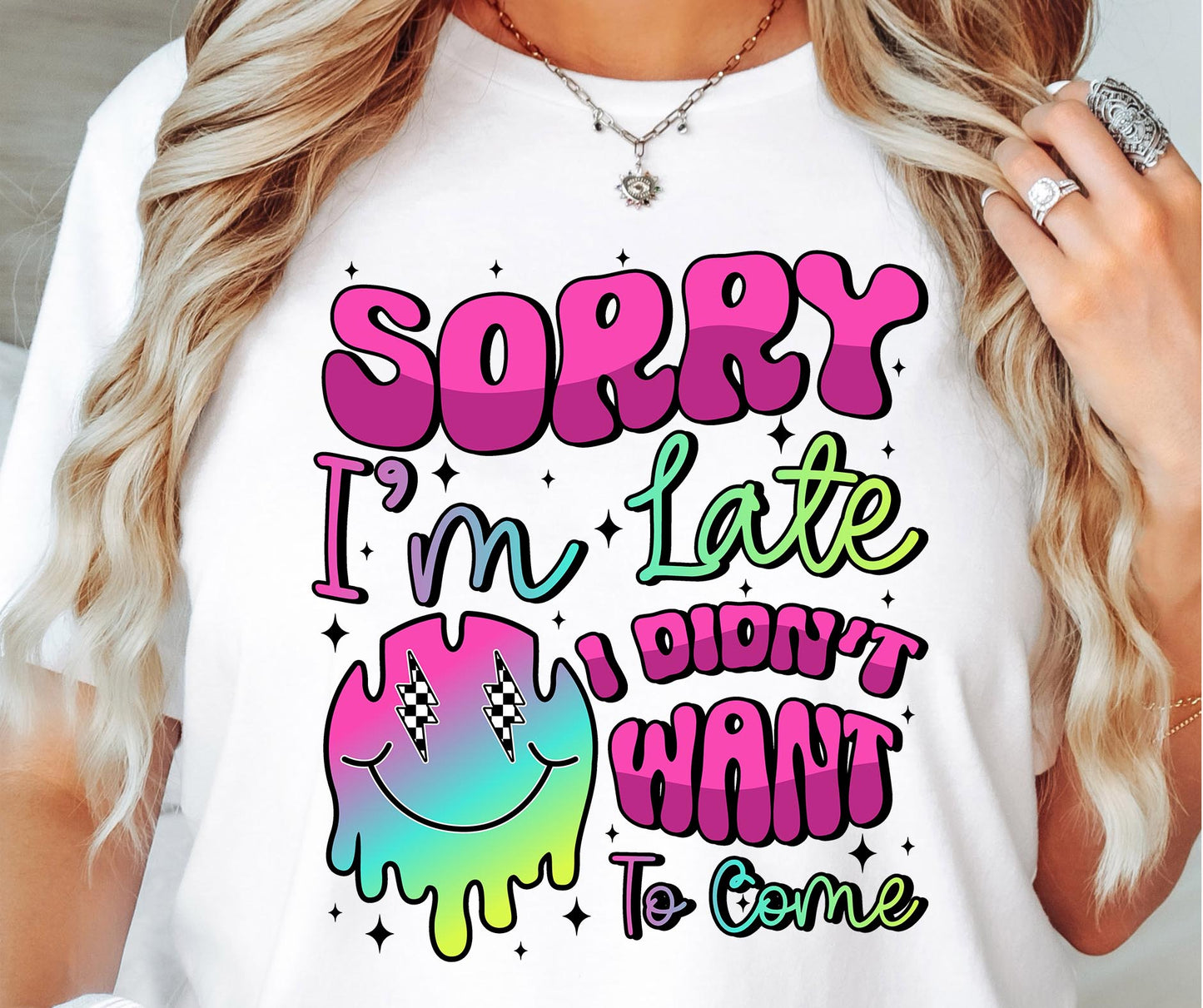 Sorry Im late i didnt want to come T-shirt Png Design, Skeleton Floral Sublimation, Motivational Digital Download PNG File,