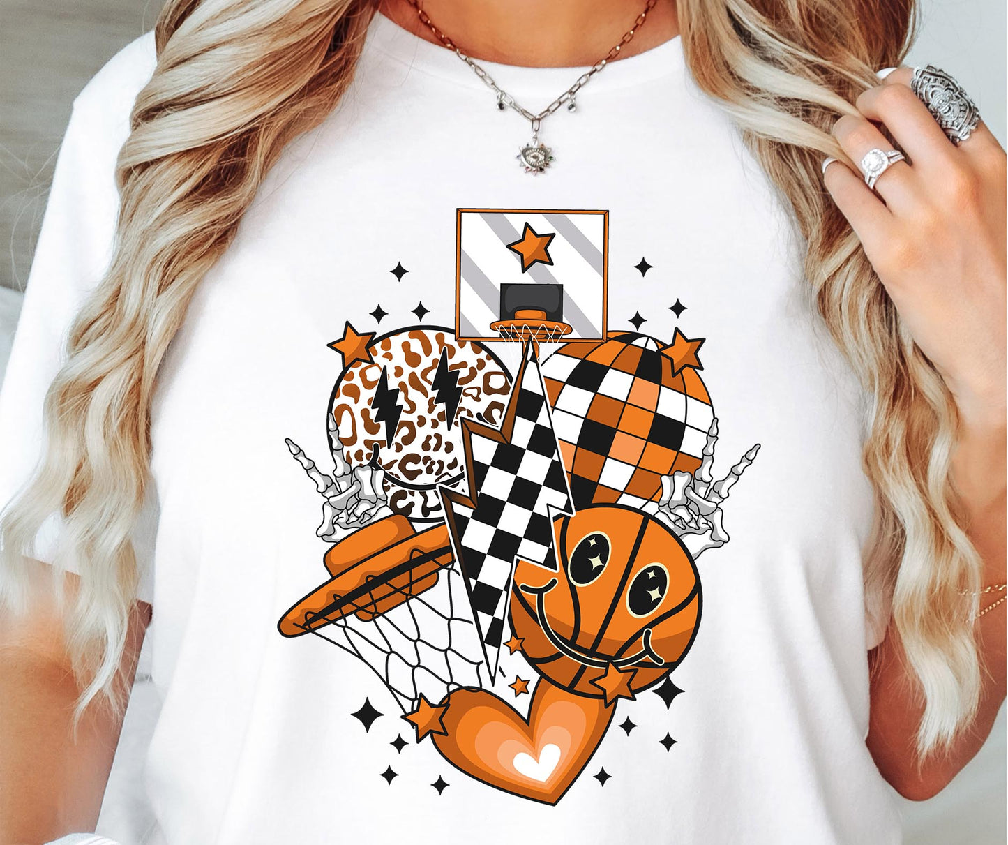 Basketball Sports T-shirt Png Design, Retro Smile Sublimation, Groovy Vibes Digital Download PNG File, Commercial Use