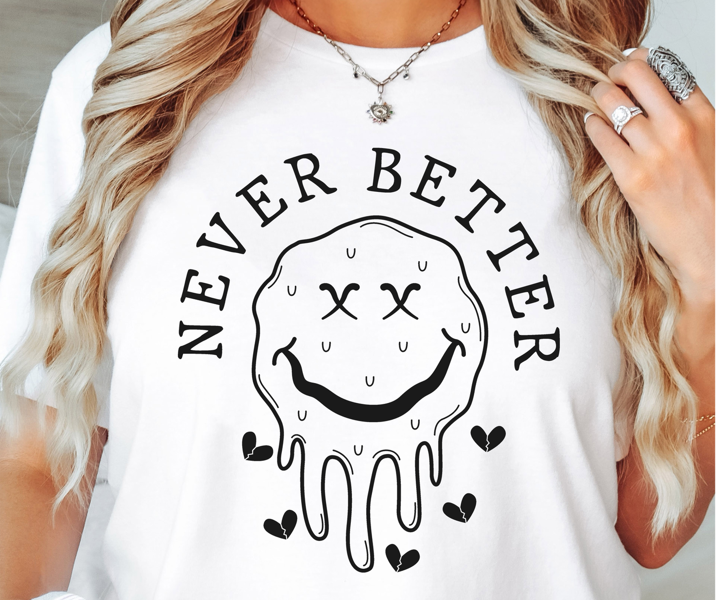 Never Better Dead Emoji T-shirt PNG Design,  Sublimation Tee Motivational Digital Download PNG File, Commercial Use