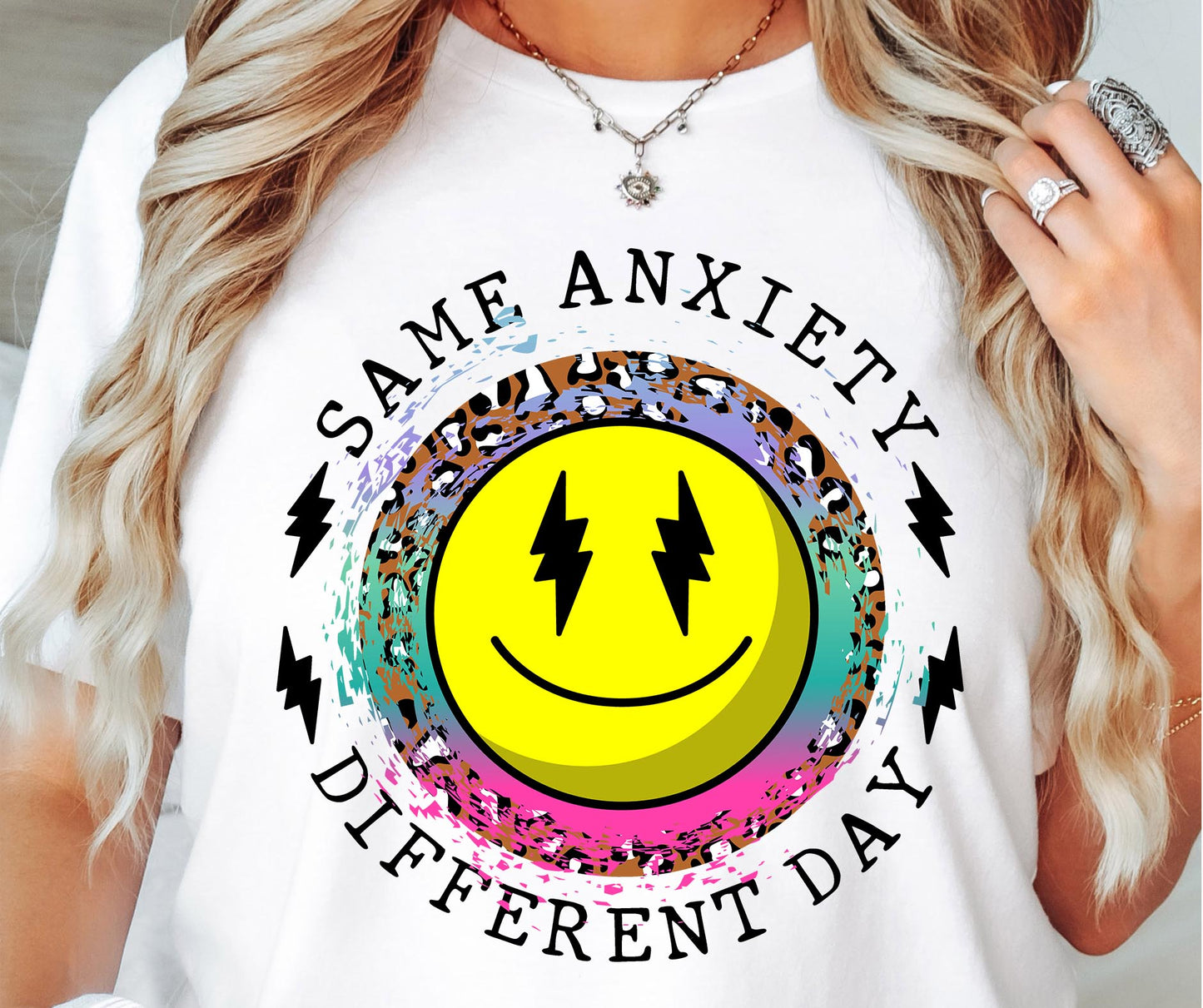 Same anxiety different day T-shirt Sublimation Png Design, Inspirational Quote Png, Retro Groovy Flower, Motivational Png, Positive Quotes, Self Love Png