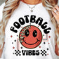 Sublimation PNG Sublimation PNG - Football VIbes T-shirt Png Design, Retro Smile Sublimation, Groovy Vibes Digital Download PNG File, Commercial Use-Tumblerwrapdesigns