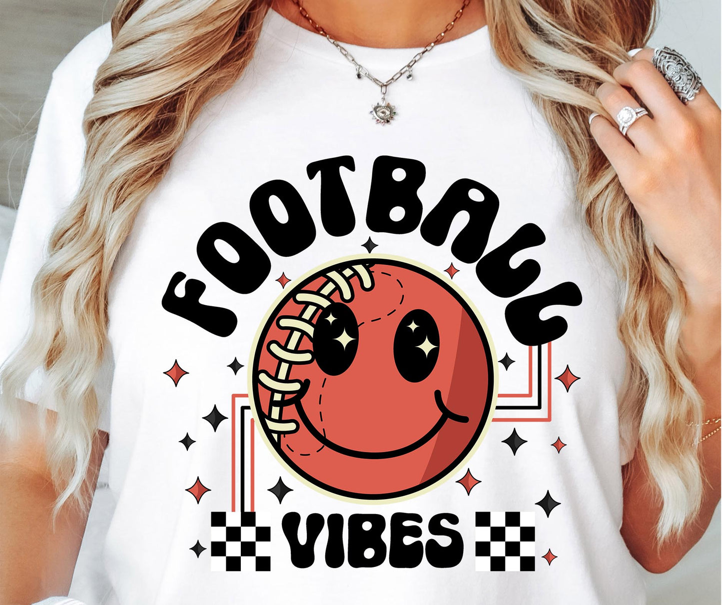 Football VIbes T-shirt Png Design, Retro Smile Sublimation, Groovy Vibes Digital Download PNG File, Commercial Use