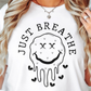 Sublimation PNG Sublimation PNG - Just Breathe Dead Face Emoji T-shirt PNG Design, Sublimation Tee Motivational Digital Download PNG File, Commercial Use-Tumblerwrapdesigns