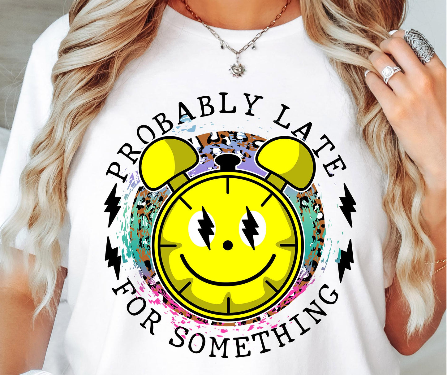 Probably Late for something T-shirt Sublimation Png Design, Inspirational Quote Png, Retro Groovy Flower, Motivational Png, Positive Quotes, Self Love Png