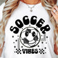 Sublimation PNG Sublimation PNG - Soccer Vibes Ball Sports T-shirt Png Design, Retro Smile Sublimation, Groovy Vibes Digital Download PNG File, Commercial Use-Tumblerwrapdesigns