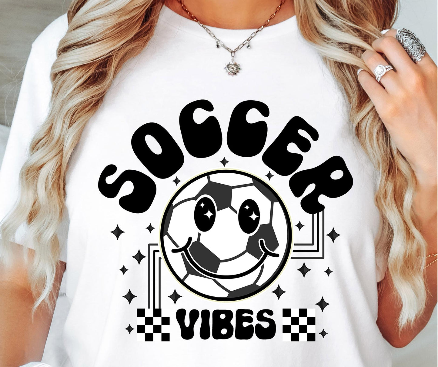 Soccer  Vibes Ball Sports T-shirt Png Design, Retro Smile Sublimation, Groovy Vibes Digital Download PNG File, Commercial Use