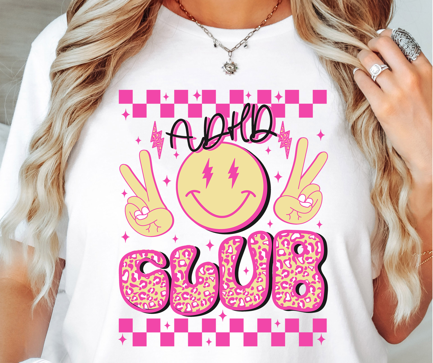 ADHD Club Rainbow T-shirt PNG Design,  Sublimation Tee Motivational Digital Download PNG File, Commercial Use