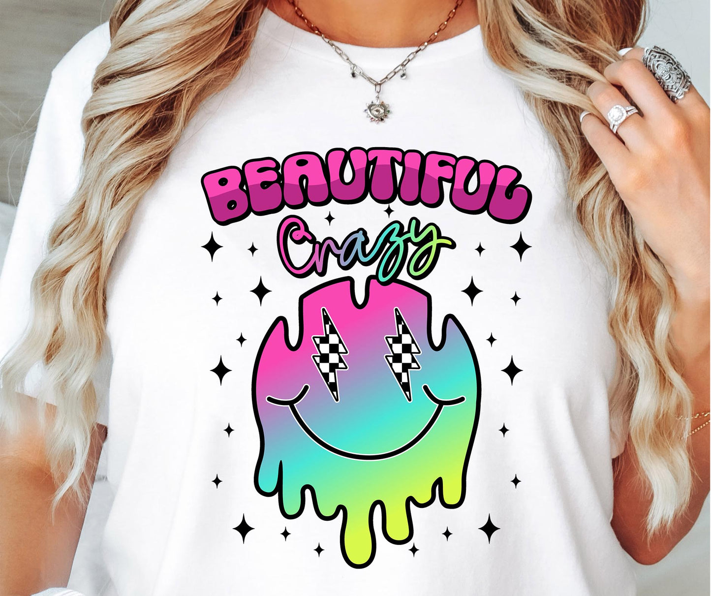 Beautiful Crazy  T-shirt Png Design, Skeleton Floral Sublimation, Motivational Digital Download PNG File,