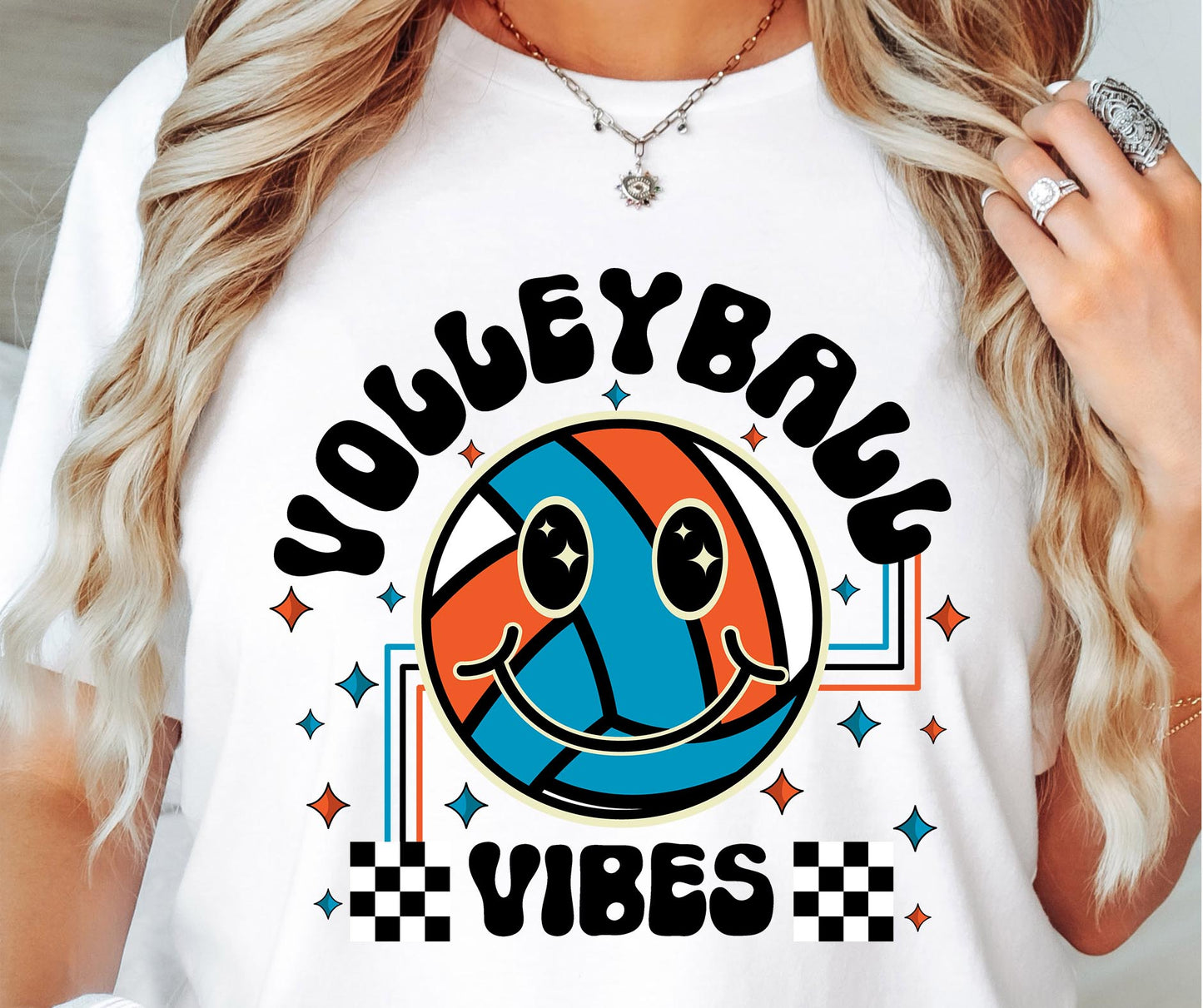 Volleyball vibes T-shirt Png Design, Retro Smile Sublimation, Groovy Vibes Digital Download PNG File, Commercial Use