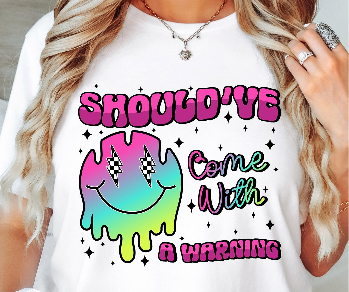 Shouldve come with a warning  T-shirt Png Design, Skeleton Floral Sublimation, Motivational Digital Download PNG File,