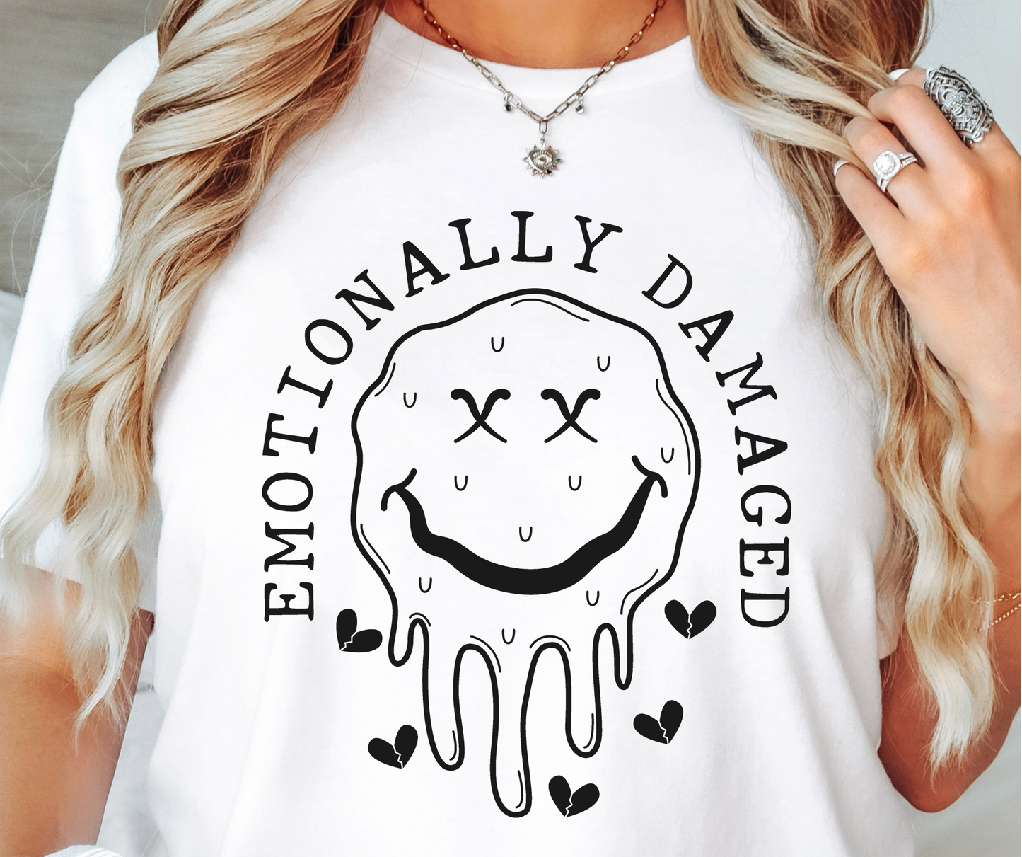 Emotionally Damaged Dead Face Emoji T-shirt PNG Design,  Sublimation Tee Motivational Digital Download PNG File, Commercial Use