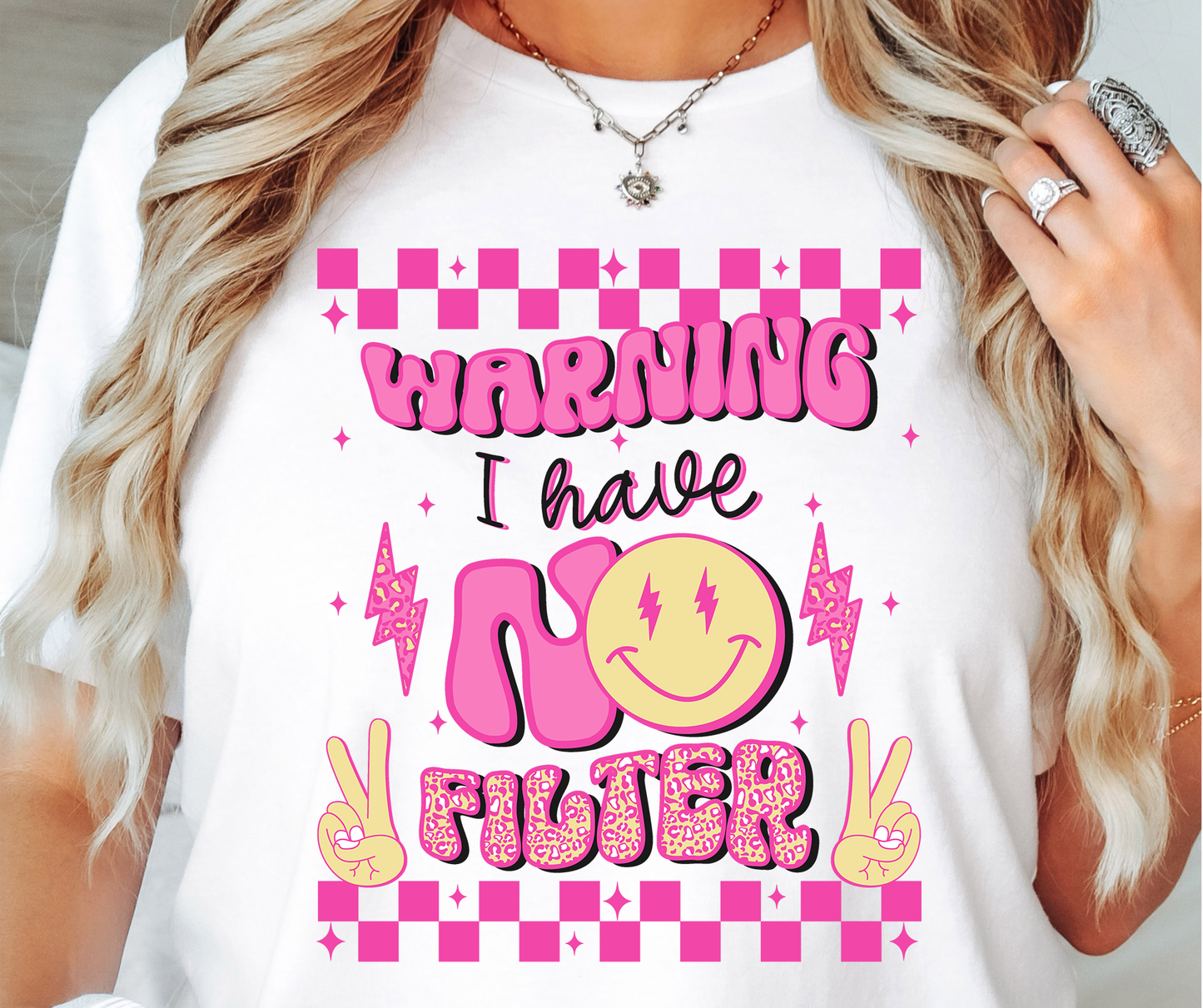 Warning I have No Filter T-shirt PNG Design,  Sublimation Tee Motivational Digital Download PNG File, Commercial Use