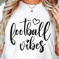 FOOTBALL Vibes  SVG and PNG, Retro Font T-shirt Design, Svg Files For Cricut, Silhouette, Digital Download (1)