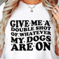 Give me a double shot of what my dogs are on T-shirt Svg Png Design, Retro Groovy Sublimation, Dog Mom  Digital Download PNG File, Svg File, Commercial Use Matching Pocket Front Back