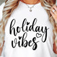 HOLIDAY Vibes  SVG and PNG, Retro Font T-shirt Design, Svg Files For Cricut, Silhouette, Digital Download (1)