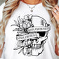 Sublimation PNG Sublimation PNG - Kinda emotional kinda emotionless T-shirt Png Design, Skeleton Floral Sublimation, Motivational Digital Download PNG File-Tumblerwrapdesigns