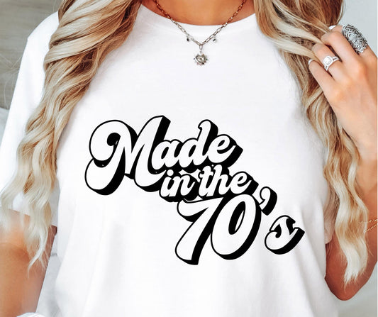 Made in the 70S SVG and PNG, Retro Font T-shirt Design, Svg Files For Cricut, Silhouette, Digital Download, Birth Year Date