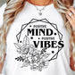 Positive Mind Positive Vibes Svg Files, Svg Tshirt, Png and Svg Sublimation Design, Svg Files For Cricut, Silhouette