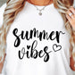 SUMMER Vibes  SVG and PNG, Retro Font T-shirt Design, Svg Files For Cricut, Silhouette, Digital Download (1)