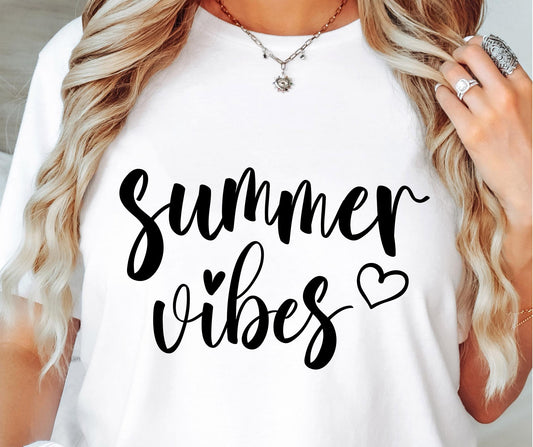 SUMMER Vibes  SVG and PNG, Retro Font T-shirt Design, Svg Files For Cricut, Silhouette, Digital Download (1)