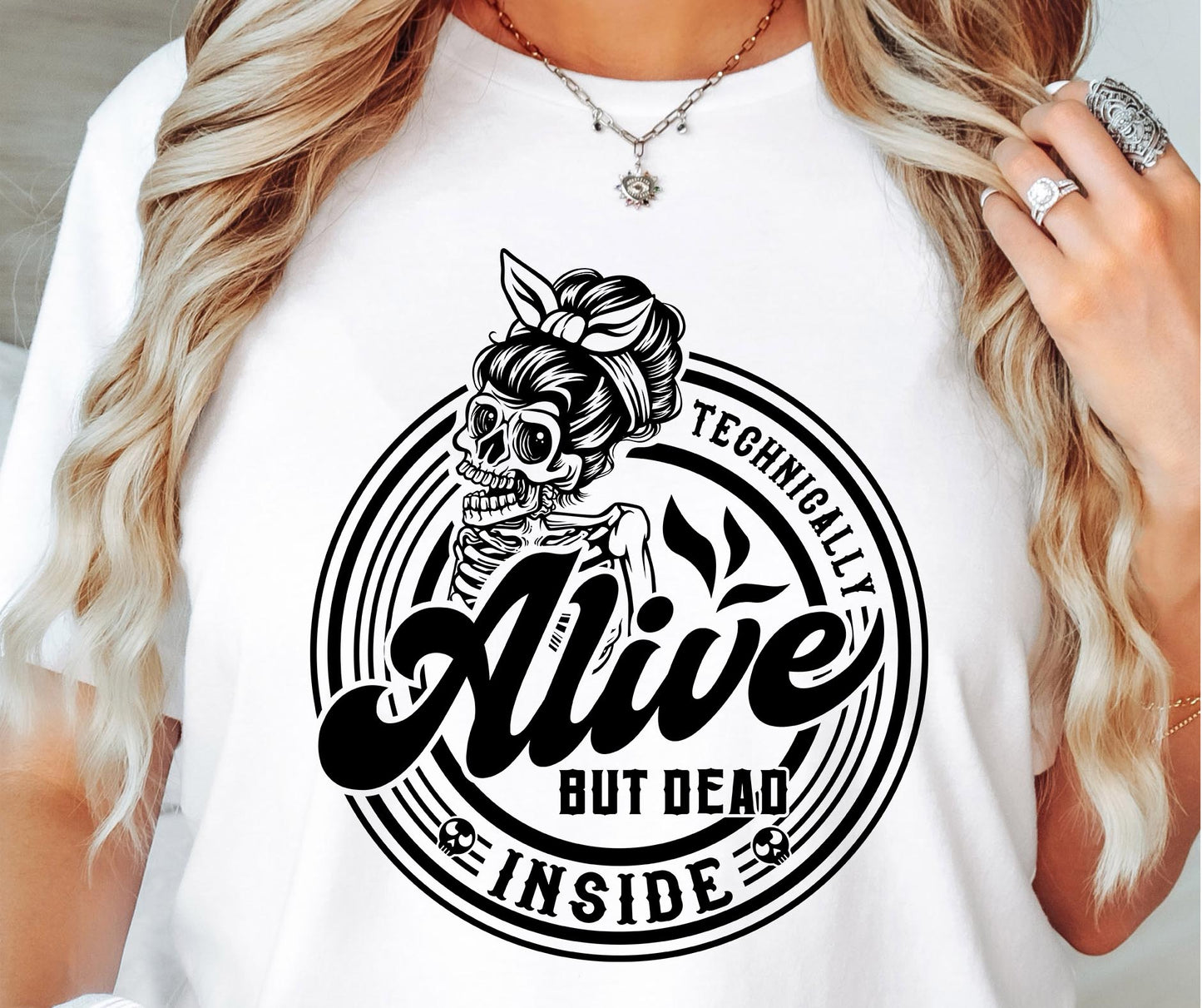 Technically alive but dead inside  Svg Png Sublimation Design, Sassy Retro Png, Sarcastic Png, Funny Sublimation Design, shirt design