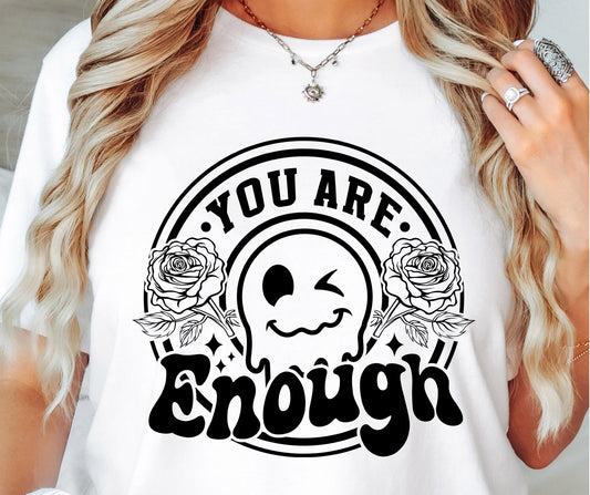 You are enough Svg Pvg, Mental health Png, Mom Svg, Smile Svg, Retro Png, Inspirational Png, Motivational Quote