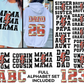 Football Family T-shirt Png Design, Varsity Sports Sublimation, Alphabet Set Digital Download PNG File, Custom Name Football Doodle Letter