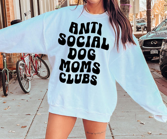 Antisocial dogs mom club T-shirt Svg Png Design, Retro Groovy Sublimation, Dog Mom  Digital Download PNG File, Svg File, Commercial Use Matching Pocket Front Back